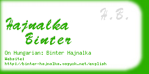 hajnalka binter business card